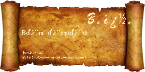 Böm Árpád névjegykártya